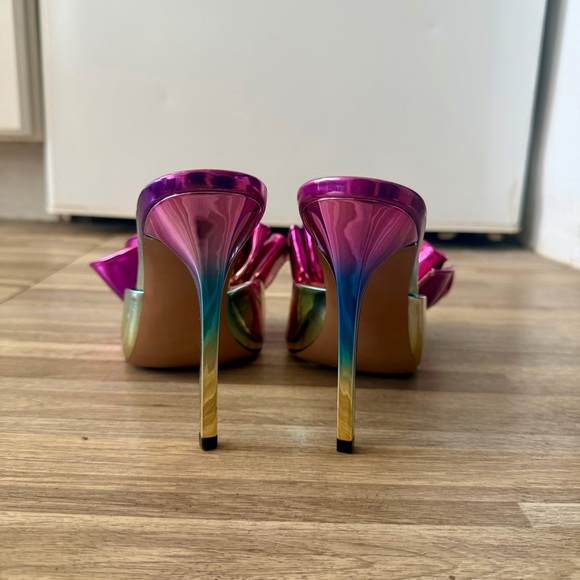 Steve Madden AFFINITY metallic pointed toe stiletto mule heels, women’s size 6 - Picture 4 of 8